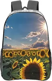 [DRTGEDS] Sunflowers Sunlight Basics Transparent Backpack,Pvc Material With Ruinforced Shoulder Straps,Clear Bag For Adult