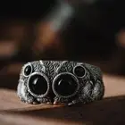 Electroplated Copper Jumping Spider Ring Personalized Statement Ring