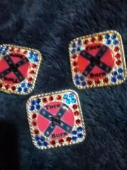 3 bling conchos squares with screws turn and burn