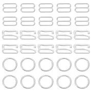 30 Pcs 12mm Bra Strap Hooks, Alloy Adjustment Slide Bra Strap Clips, Silver