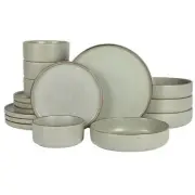 Gelston Stoneware Matte Reactive Glaze 16 Piece Service for 4 Plates and Bowl...