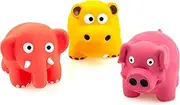 Chiwava 3 Pack 3.2'' Squeak Latex Puppy Toy Lovely Standing Animal Sets Pet Interactive Play for Small Dogs Assorted Color