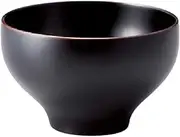 J-Kitchens Commercial Wooden Yamato Cloth Bag Soup Bowl Tamari (1 Guest) 4.5 inches (11.5 cm) Lacquered Hand Painted Made in Japan