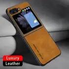 Shockproof Leather Case For Samsung Galaxy Z Flip6 Flip5 Flip4 Hybrid Slim Cover