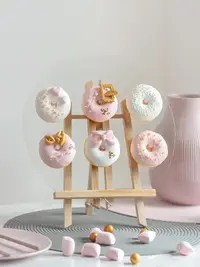 在飛比找松果購物優惠-彩繪手作質感甜蜜仿真甜甜圈道具拍攝蛋糕麵包模型 (8.3折)