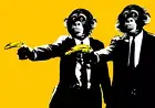 BANKSY MONKEY FRAMED CANVAS STREET GRAFFITI URBAN ART PRINT PAINTING WALL ART