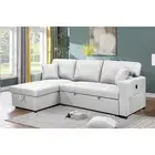 Foret 3 Seater Sofa Bed Modular Corner Pullout Lounge in light grey