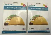 New - 2 - 38 Inch Shape Foil Taco Balloons