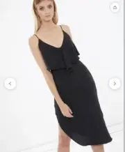 TUSSAH Brixton Little Black Midi Dress Size 12