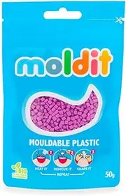 MOLDIT Zip Pouch 50G - Purple Thermoplastic Pellets, Melts in Hot Water Thermoplastic Beads Material Softens in Heat Moldable Plastic, Repairs Crafts for DIY Cosplay