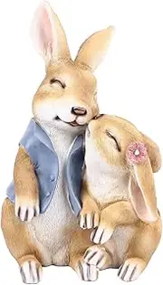 Rabbit Garden Ornaments, Resin UV Protection Coating Rabbit Statue, Garden Bunny Ornament Decoration for Home Garden