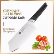 Nakiri Knife Stainless Steel Wood Handle Chef Cleaver Beef Cut Slicing Butcher L