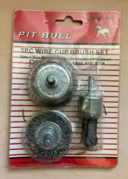 Pit Bull 3 Piece Wire Cup Brush Set