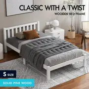 ALFORDSON Bed Frame Wooden Timber Single Size Mattress Base Platform Fenella
