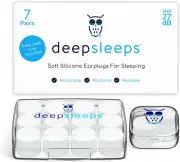 Silicone Ear Plugs for Sleeping, 7 Pairs - 27Db Sleep Ear Plugs Noise Cancelling