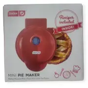 Dash Mini Pie Maker Red Non-Stick With Dough Cutter New