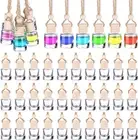 60 Pcs Hanging Car Air Freshener Car Diffuser Bottle Empty Glass Perfume Bott...