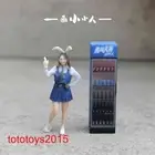 1/64 1/43 Beer police officer bunny girlScene Minatures Figures Doll For Cars