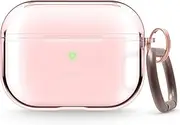 [elago] Clear Case Cover Designed for Apple AirPods Pro Case, TPU Translucent Protective Cover with Keychain for AirPods Pro Case (Lovely Pink)