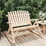 2-Seater Garden Rocking Bench 123x96x102 cm Solid Wood Spruce Outdoor Sectional Sofa Units