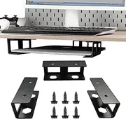 Yjkedfh Under Desk Mount for Laptop - Metal Laptop Mount Rack | Multi-Purpose Under Desk Shelf for Notebooks, Keyboards, Modems, Smart TV Boxes, Slim Game Console
