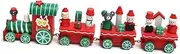 Mini Santa Claus Train Toy Wooden Xmas Train Set Boys and Girls Wooden Toy Decorative for Christmas Parties