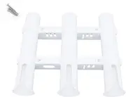 NUZAMAS Plastic PVC 3-Rod Rack Vertical Holder Organiser - Boat Kayak Home Garage Fishing Rod Storage Holders Racks White
