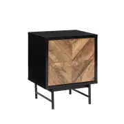 Design Square Magnus Nightstand Bedside Table 2-Drawer Walnut/Black