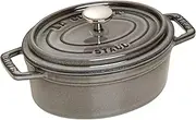 Staub La Cocotte Oval 40509-477 Pico Cocotte Oval Gray 5.9 inches (15 cm) Small, Both Handed Casting, Enameled Pot, Induction Compatible, Japanese Authentic Product