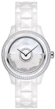 Christian Dior VIII Grand Bal White Diamond MOP Dial Ceramic Womens Dress Watch