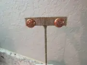 Flower Antique Navajo Copper Stamped Concho Earrings