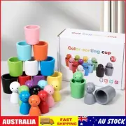 Infant Color Sorting Cups, 6-Piece Set, Educational Toy, Montessori Learning
