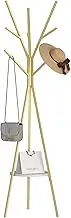 CATZONS Coat Rack Stand Metal Hat Hanger with 9 Hooks for Coats, Hats, Scarves (Gold)