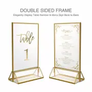 NIUBEE 12 Pack 4 x 6 Gold Table Number Holder Clear Frames Sign Holder, Acrylic
