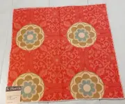 Vintage S.HARRIS Fabric Sample Floral Rayon/Polyester 26" **EXCLUSIVE PATTERN**