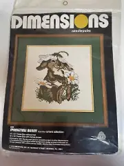 Vintage NOS 1978 Dimensions "Springtime Bunny" Needlepoint Kit #2096