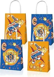 12x Dart Battle Blue Orange Party Supplies Birthday Decoration Paper Bag Kids Lolly Bag Favour Box Kraft Treat Box Gift Box Gable Box Gift Bag Themed Party Bag