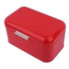 (Red)Solid Color Retro Metal Bread Bin Box Large Capacity Kitchen Storage AU