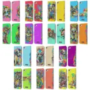 P.D. MORENO DRIP ART CATS AND DOGS LEATHER BOOK CASE FOR APPLE iPOD TOUCH MP3