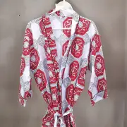 Indian Handmade Red Hand Block Printed Cotton Kimono Beautiful Women Kimono Robe
