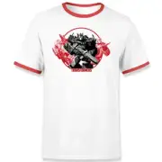 Transformers Earthrise Retro Unisex Ringer T-Shirt - White / Red
