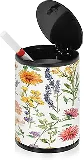 Decorative Ashtrays For Cigarettes Cute Spring Colorful Florals White Mini Trash Can With Lid Ash Trays With Covers Outdoor Car Cup Holder Patio Kitchen Home