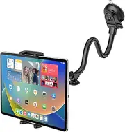 EXSHOW Car Windshield Tablet Mount, [Flexible Durable Long Arm] Gooseneck Window Dashboard Tablet Holder, Strong Suction Cup Vehicle Mount for iPad 12.9 Pro Air Mini, Galaxy Tab, Phone, 4-13" Tablets