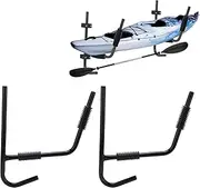 FLEXMAN 2Pcs Kayak Storage Rack, Heavy Duty Kayak Wall Rack Detachable Iron Wall Mount Storage Rack for Canoe, Surfboard, Skiis, Snowboard, Paddle Board, Ladders ﻿