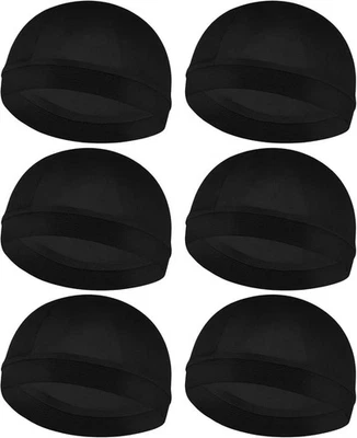 6Pcs Wave Cap for Men Silky Durags Elastic Band Wave Caps for 360 540 720 Waves