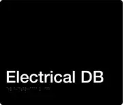 Electrical DB Braille Sign - Black | Black PVC Braille Signs