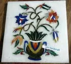 18'' Marble Table Top white Coffee Dining Inlay Lapis Mosaic Home Decor Square q