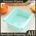 Slide Kitchen Fridge Freezer Space Saver Organizer Storage Rack (Blue) AU