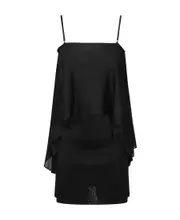 square-neck cold-shoulder dress S,L,M Black
