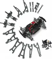 Compatible with Hyper GO RC Car Parts, 1/16 Metal Upgrade Aluminum Accessories, Red Replacement Parts kit for H16BM H16GT H16DR H16 MJX 16207 16208 16209 16210 (Gray)